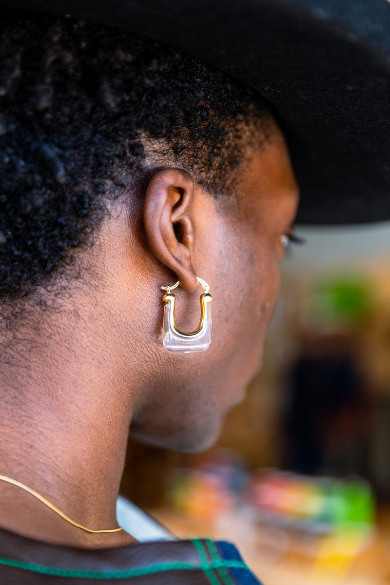 Aim Eternal | U-Shaped Rectangular Acrylic Earrings