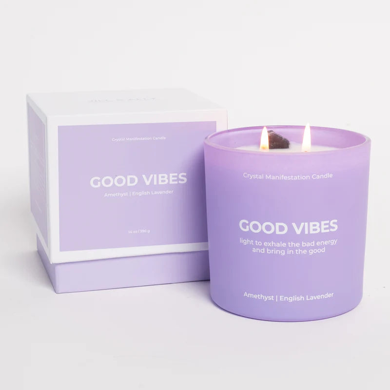 Jill & Ally | "Good Vibes" Crystal Manifestation Candle