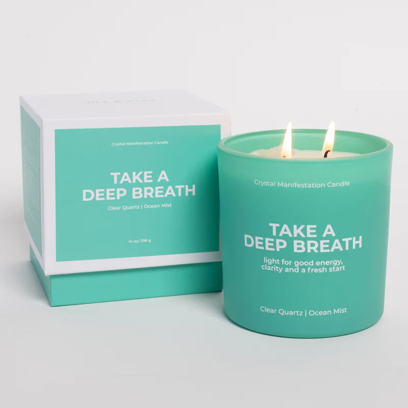 Jill & Ally | "Take A Deep Breath" Crystal Manifestation Candle