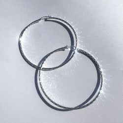 AJ Exports | Sterling Silver Thin Twisted Hoop Earrings