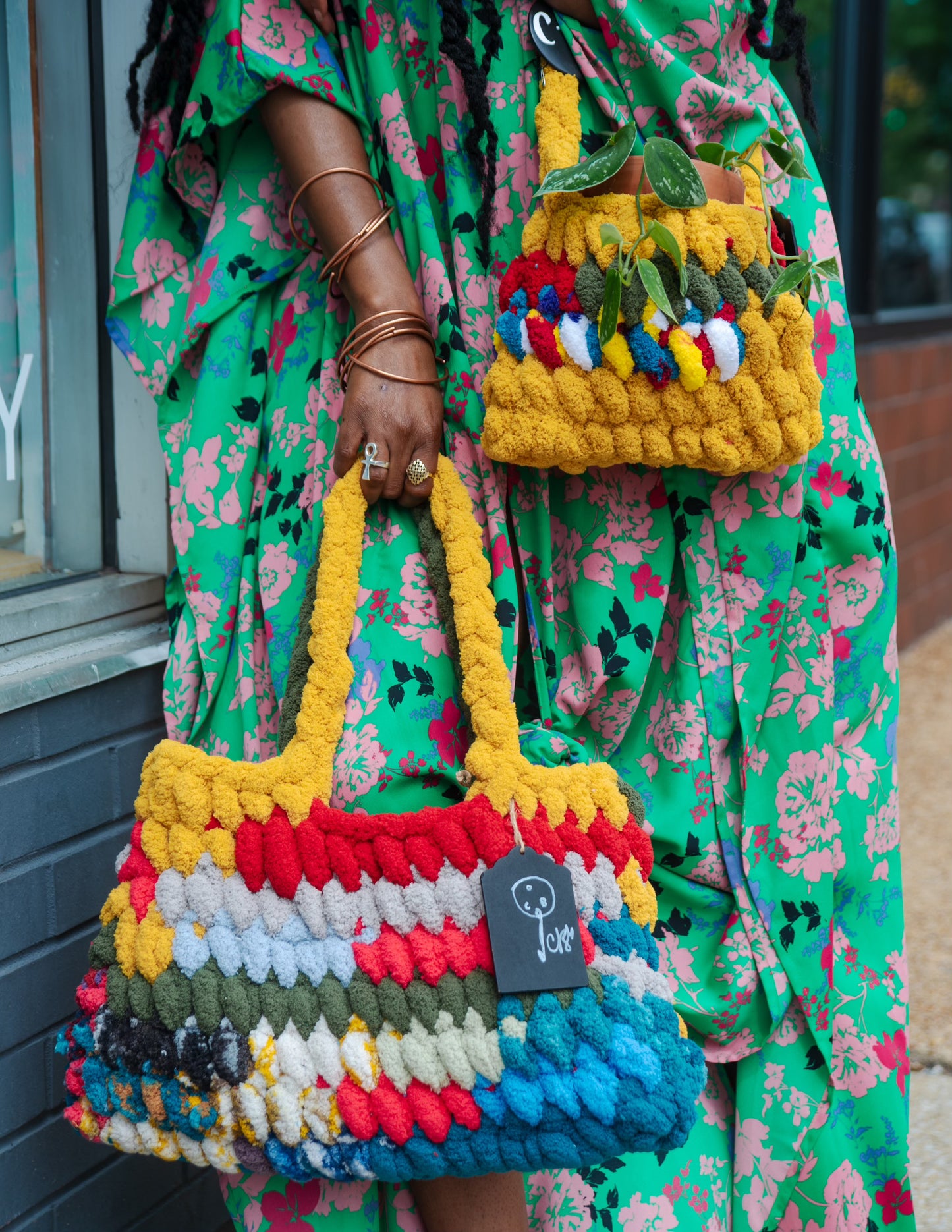 Chelsea B. | Hand Knit Goldie Loc Bag