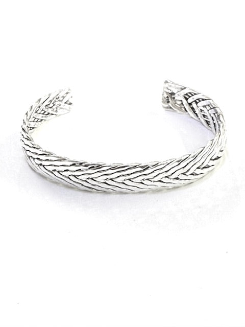 AJ Exports |  Sterling Silver High Polish Interwoven Wire Open Cuff