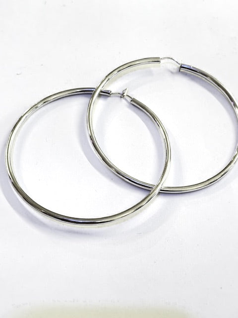 AJ Exports | Sterling Silver  Closed Back Hoop Earrings