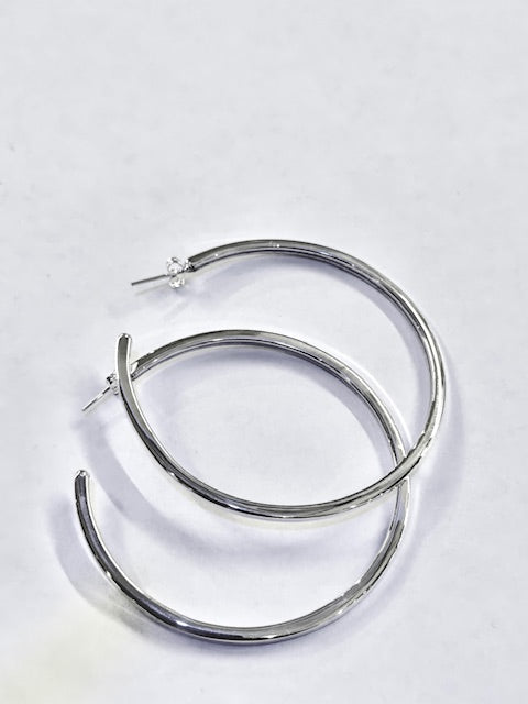 AJ Exports | Sterling Silver High Polish Stud Hoop Earrings