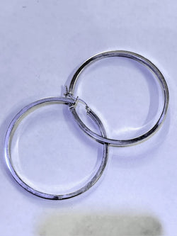 AJ Exports | Sterling Silver Flat Hoop Earrings