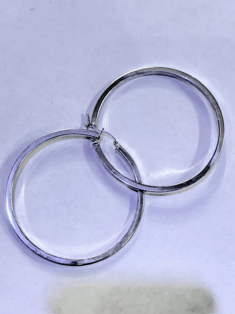 AJ Exports | Sterling Silver Flat Hoop Earrings