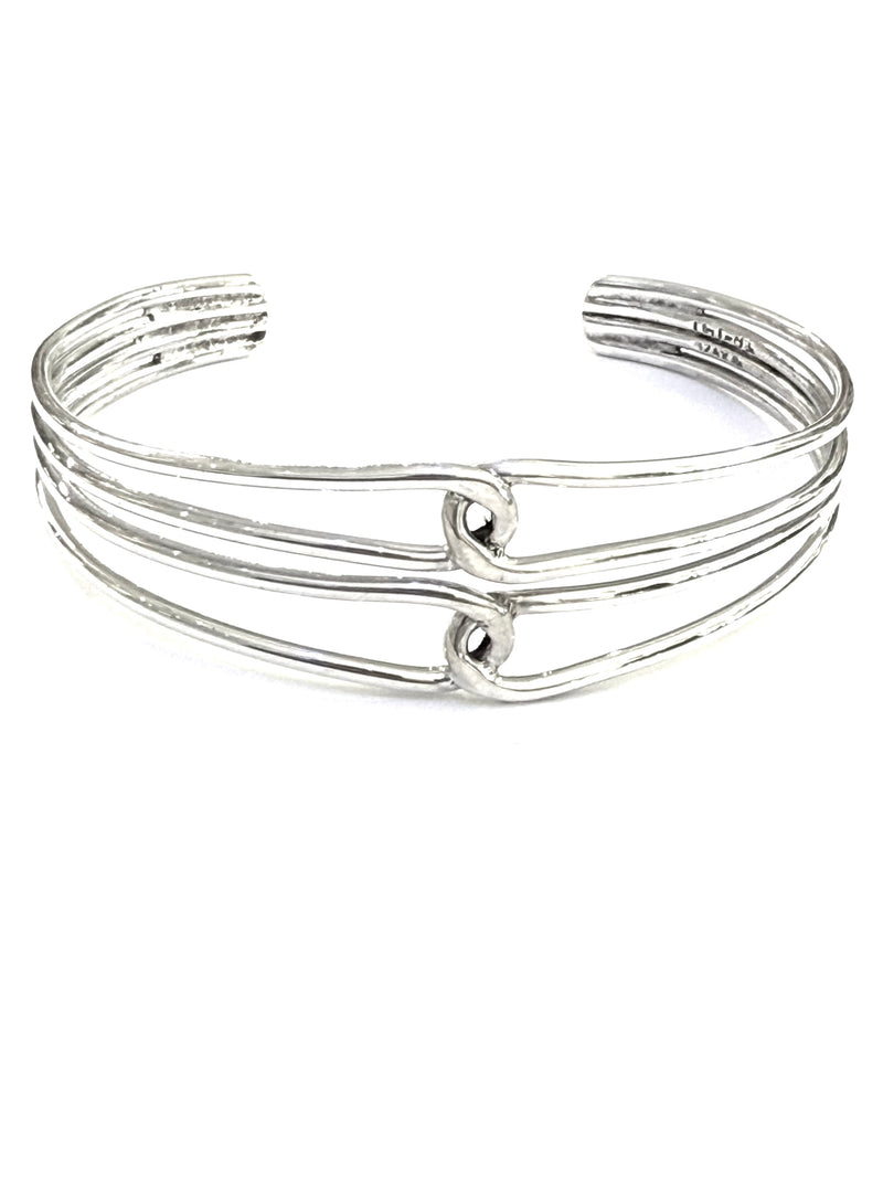 AJ Exports |  Sterling Silver High Polish Wire Loop Open Cuff Bracelet