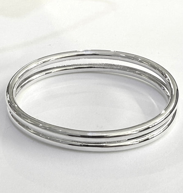 AJ Exports |  Sterling Silver High Polish Double Band Bracelet