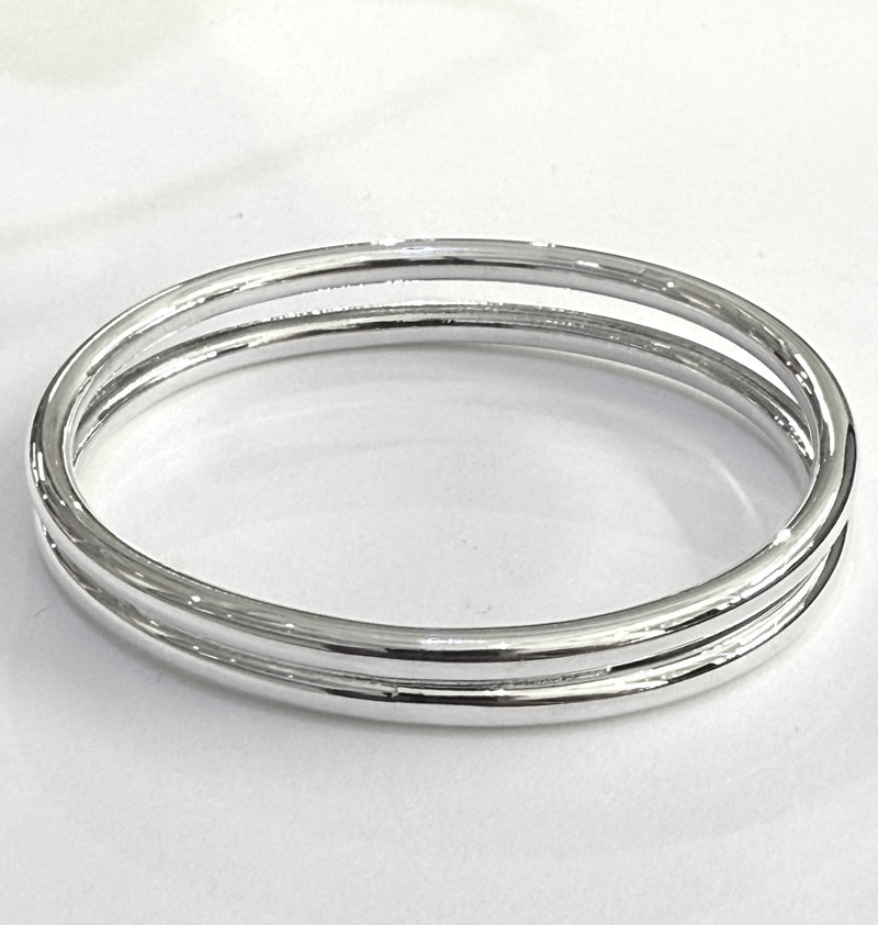 AJ Exports |  Sterling Silver High Polish Double Band Bracelet