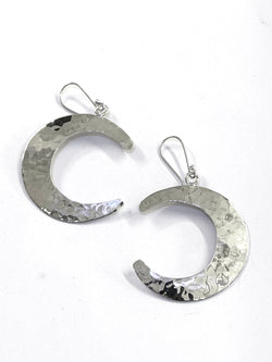 AJ Exports | Sterling Silver Hammered Crescent Earrings