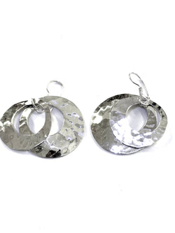 AJ Exports | Sterling Silver Hammered Cut Out Earrings