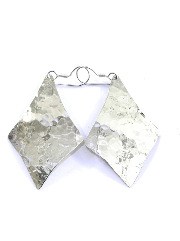 AJ Exports | Sterling Silver Hammered Rhombus Earrings
