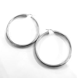 AJ Exports | Sterling Silver High Polish Hoop Earrings 01