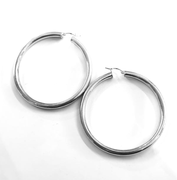 AJ Exports | Sterling Silver High Polish Hoop Earrings 01