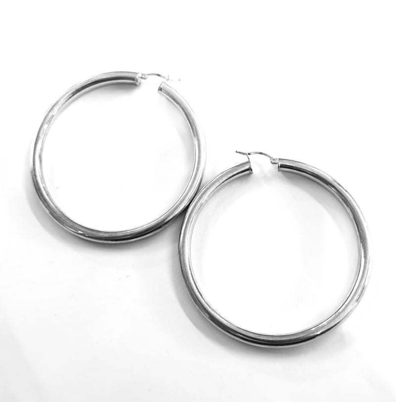 AJ Exports | Sterling Silver High Polish Hoop Earrings 01