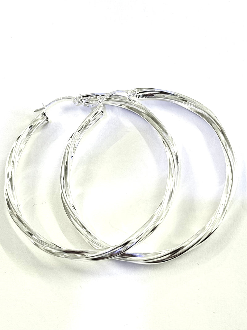 AJ Exports | Sterling Silver Twisted Hoop Earrings