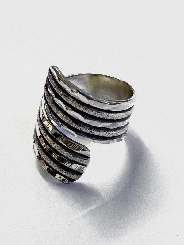 AJ Exports | Sterling Silver Textured Wrap Ring