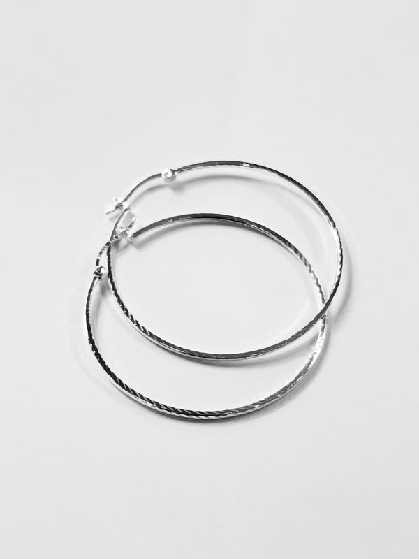 AJ Exports | Sterling Silver Textured Hoop Earrings