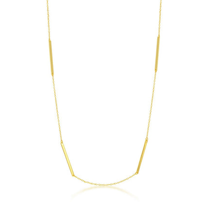 Classic of NY | Sterling Silver Multiple Bar Necklace - Gold Plated