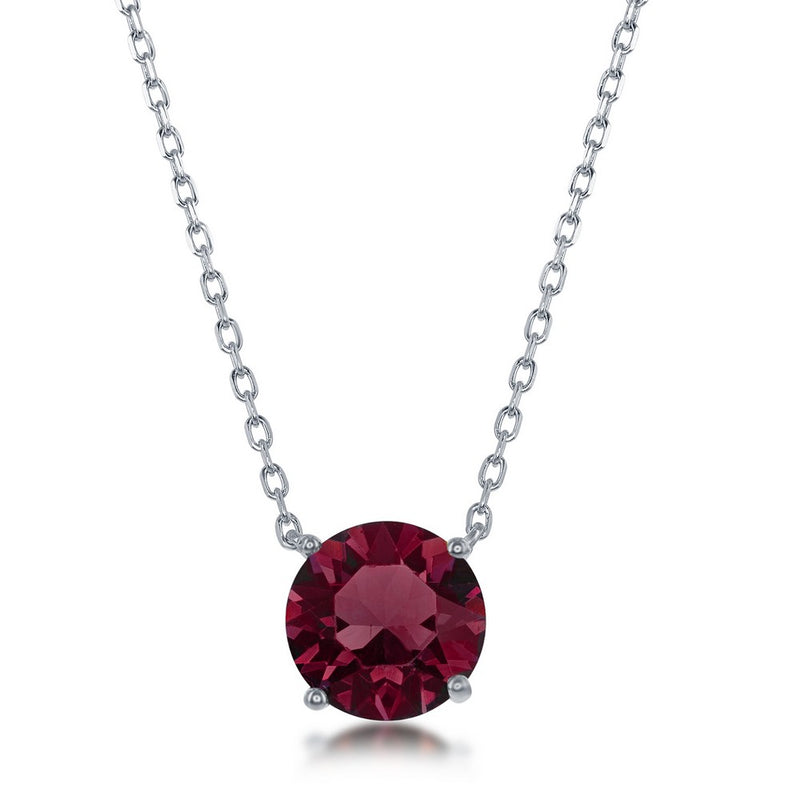 Classic Of NY |Sterling Silver 8MM Light Sapphire "December" Swarovski Element Necklace