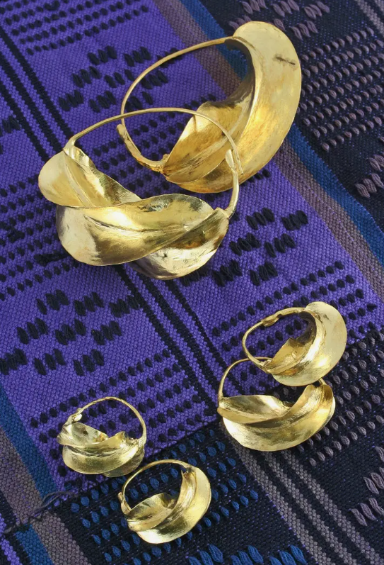 Fulani Hammered Brass Earrings