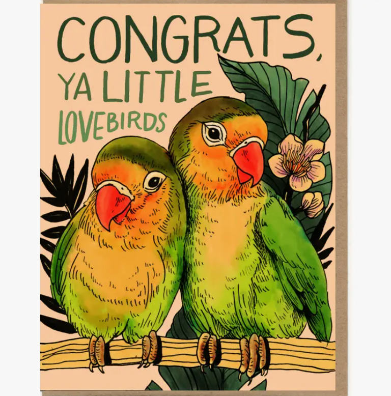 Mattea | Congrats Ya Little Love Birds Greeting Card