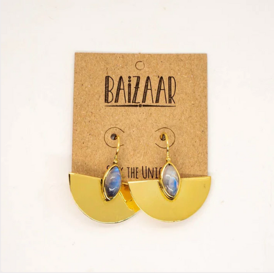 Baizaar | Brass Stone Shine Earring