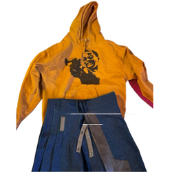 BAB GOOCH | Unisex Denim and Leather Kilt