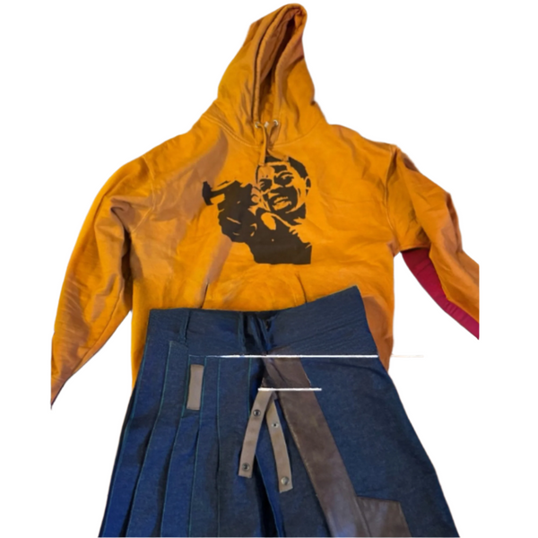 BAB GOOCH | Unisex Denim and Leather Kilt