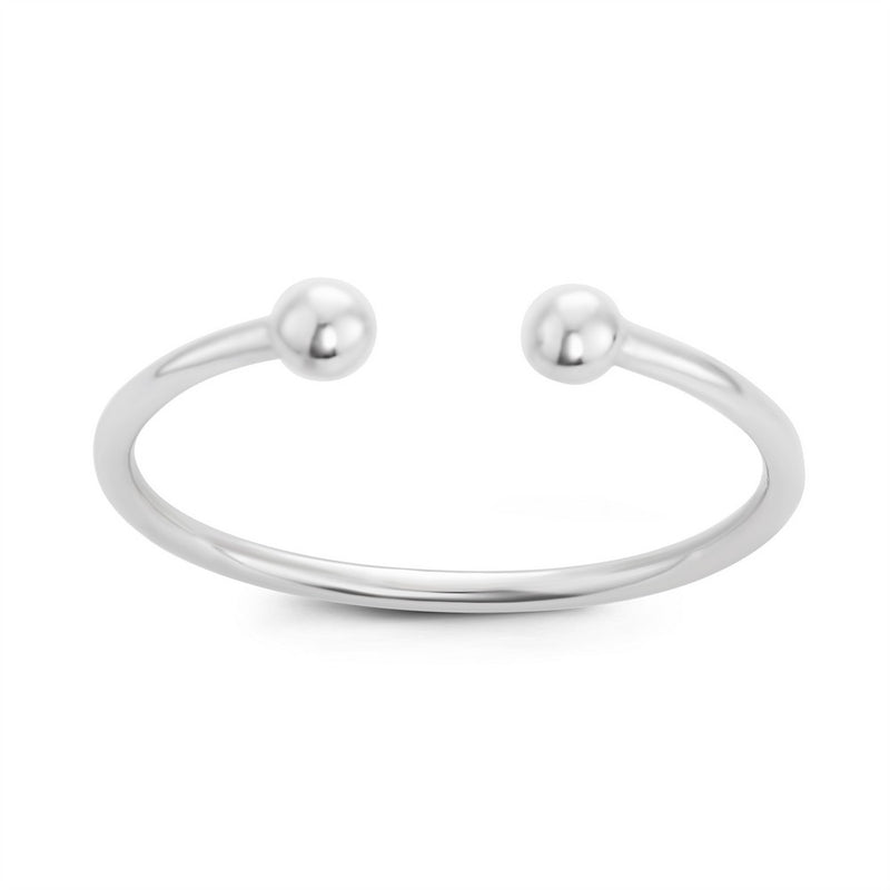 Classic of NY | Sterling Silver Double Bead Open Ring
