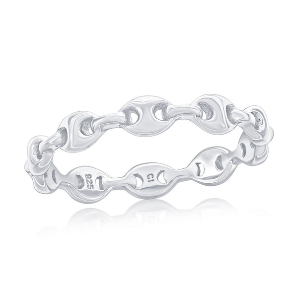 Classic of NY | Sterling Silver Linked Marina Band Ring