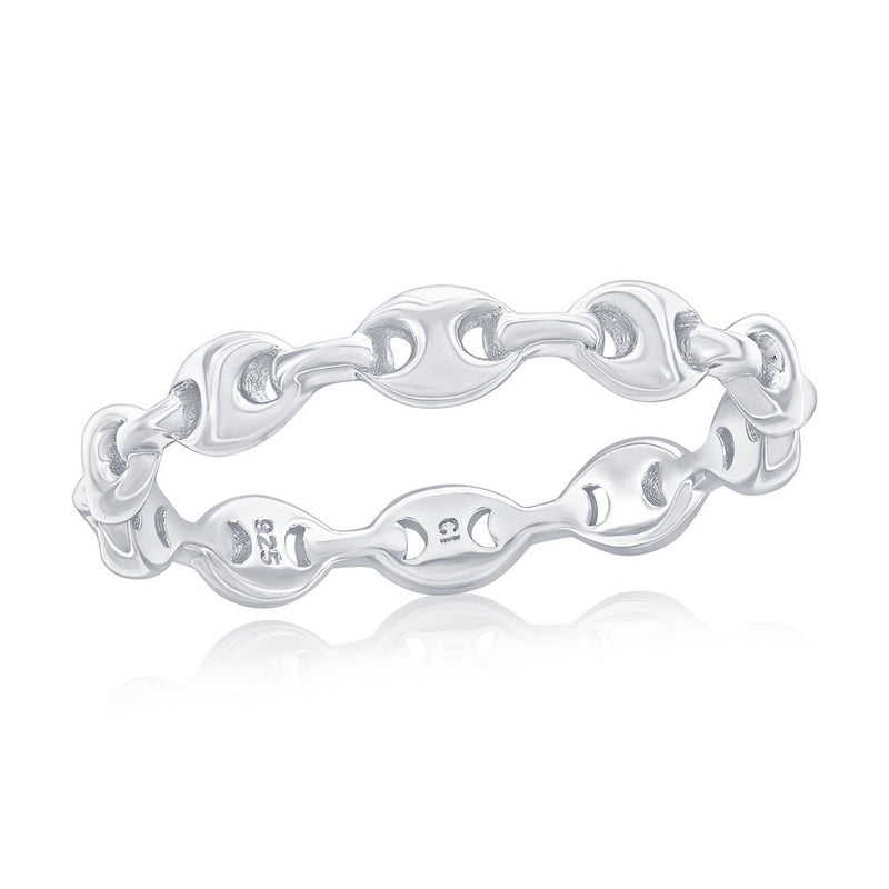 Classic of NY | Sterling Silver Linked Marina Band Ring