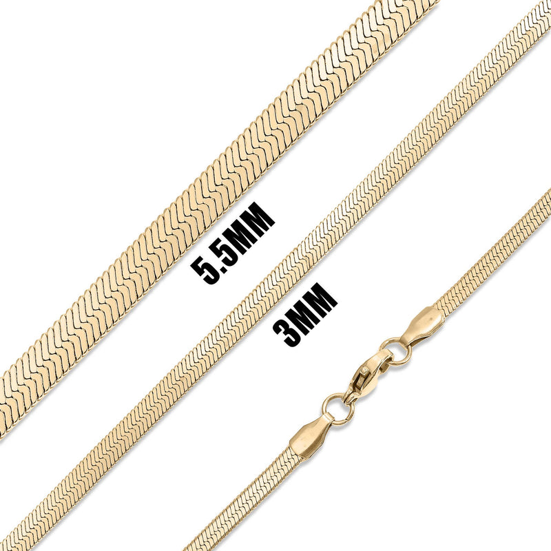 WJW | Steel Herringbone Chain Necklace