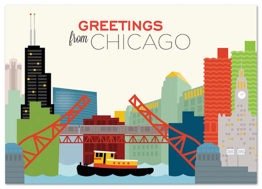 The Found | Greetings from Chicago Skyline Postcard