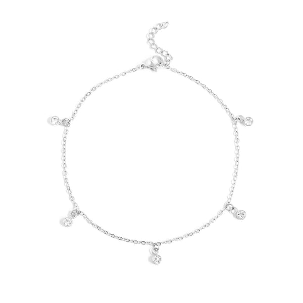 WJW | Clear Stone Charm Anklet