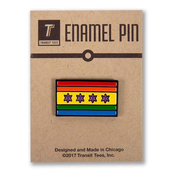 Transit Tees | Chicago Pride Flag Enamel Pin