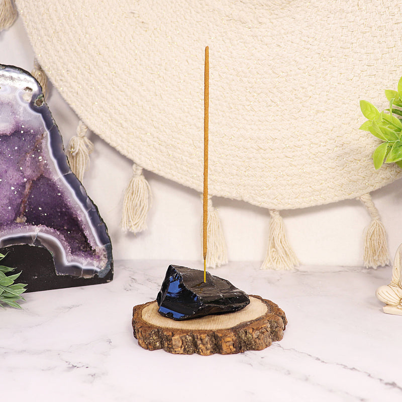 Black Obsidian Incense Stick Holder -Black Obsidian Incense