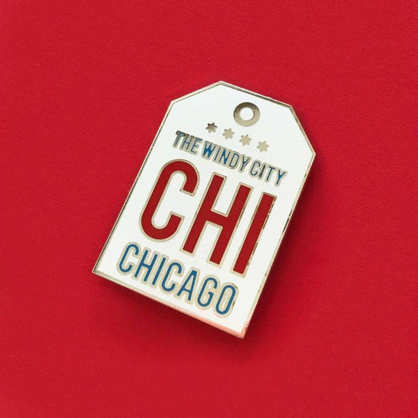 Chicago The Windy City Tag Enamel Pin
