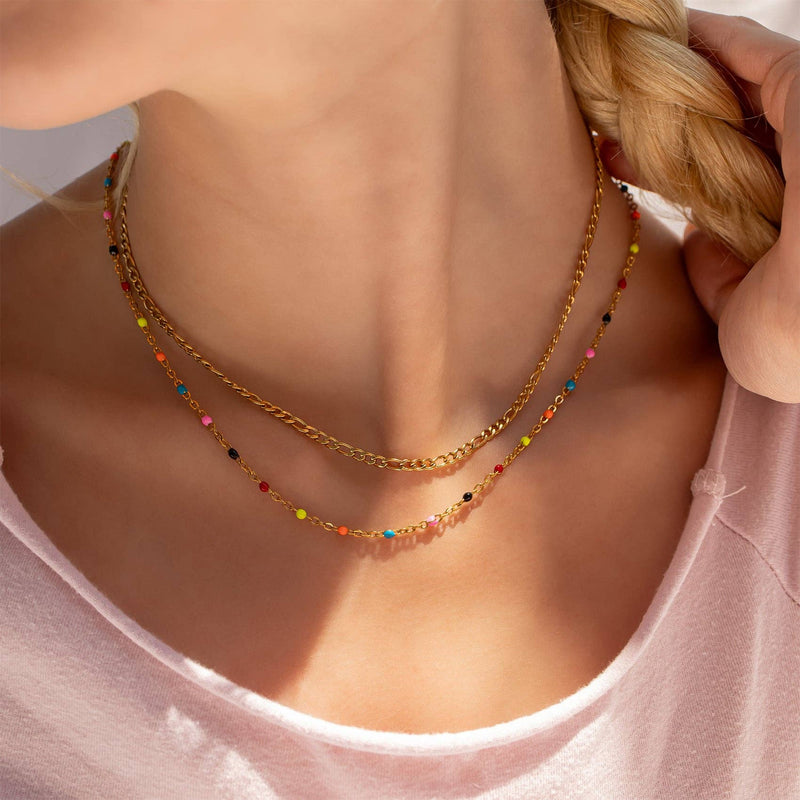 WJW | Multi Confetti Chain Necklace