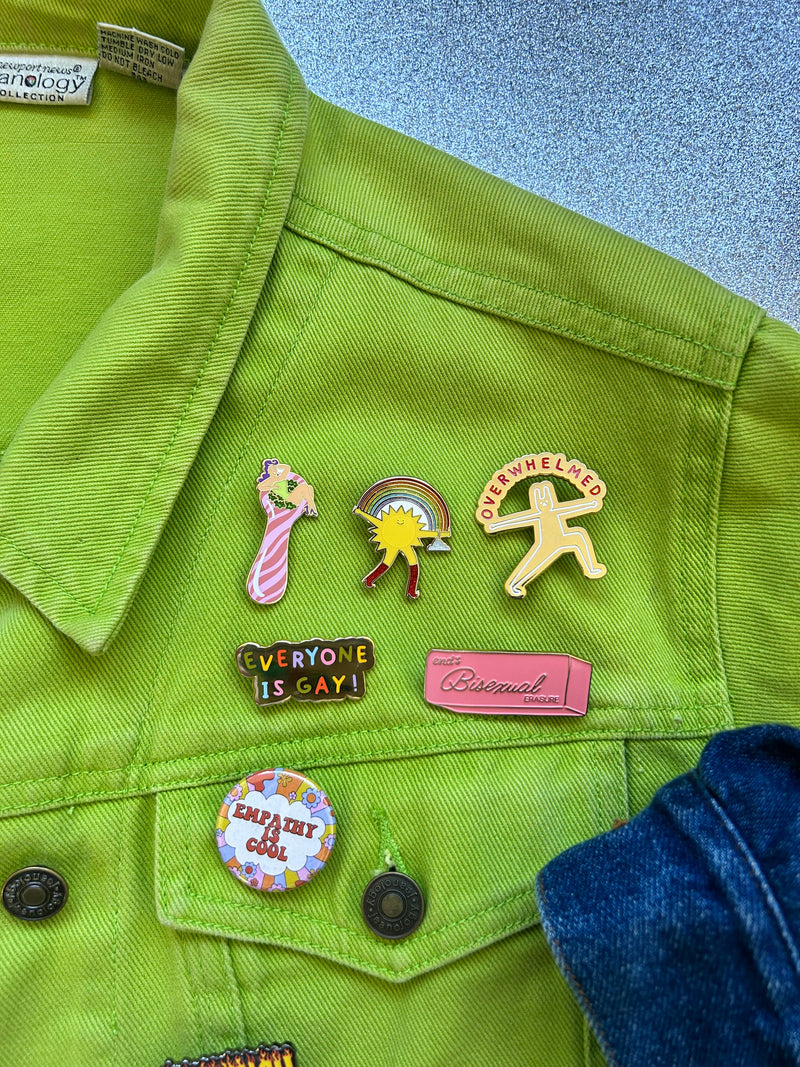 The Peach Fuzz | Overwhelmed Enamel Pin