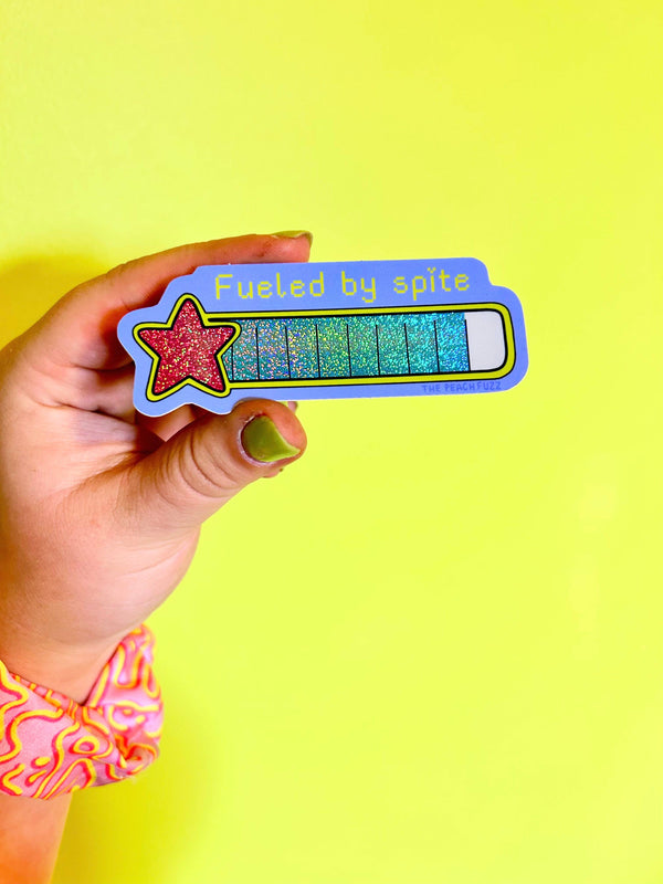 The Peach Fuzz | Fueled By Spite Glitter Sticker