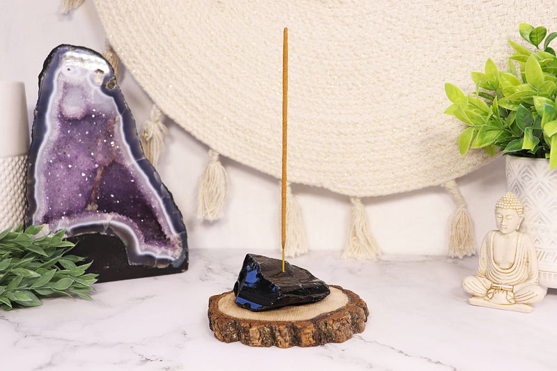 Black Obsidian Incense Stick Holder -Black Obsidian Incense