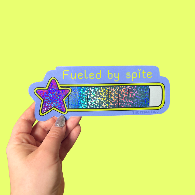 The Peach Fuzz | Fueled By Spite Glitter Sticker