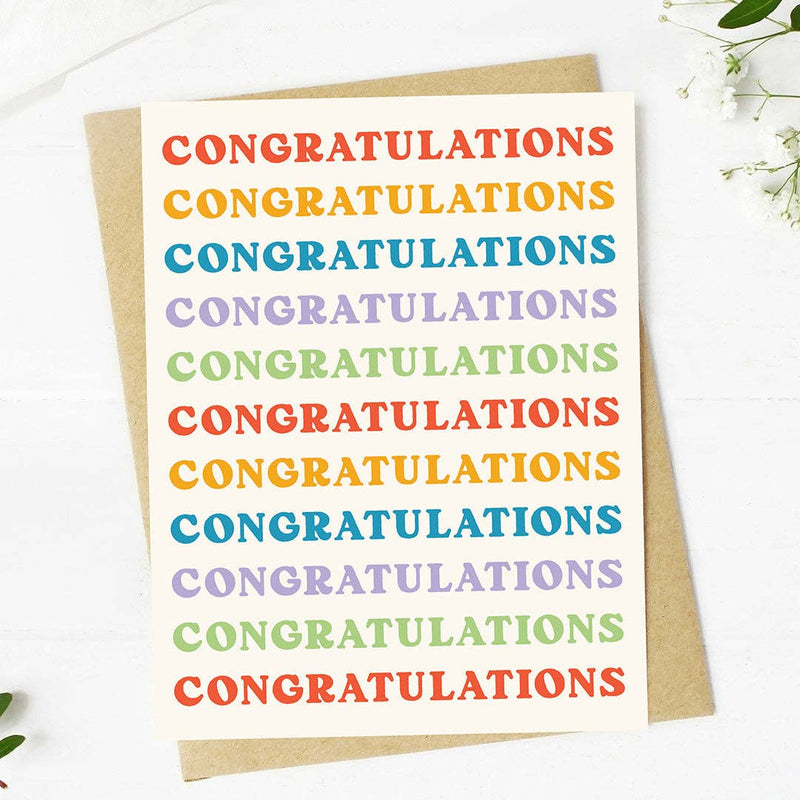 Big Moods | Congratulations Multicolor Stack Text Card