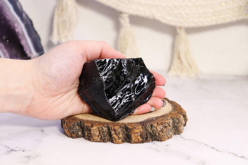 Black Obsidian Incense Stick Holder -Black Obsidian Incense