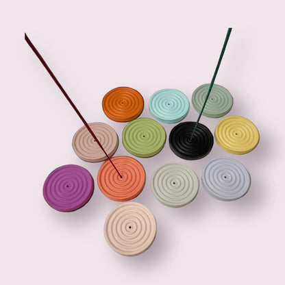 Fire & Moth | Colorful Concrete Round Mini Incense Holders