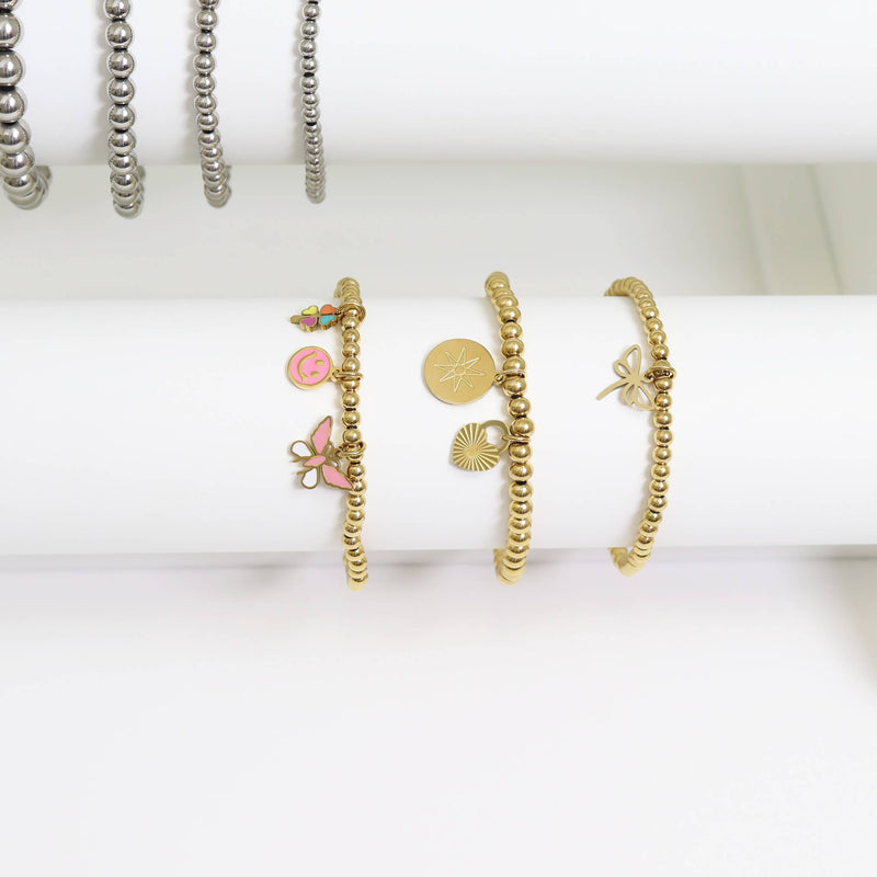 WJW | Gold Beaded Stretch Bracelet