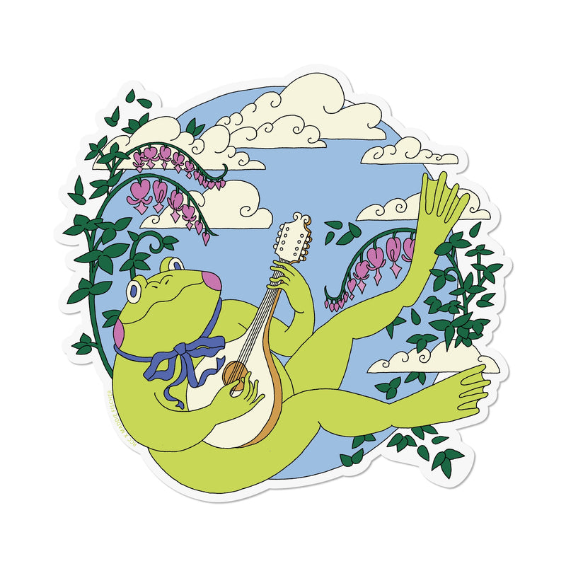 Red Cap Cards | Strumming Frog Sticker