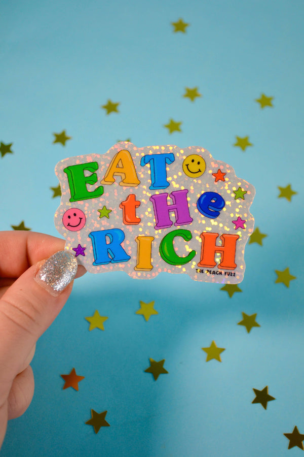 The Peach Fuzz | Eat The Rich Glitter Sticker