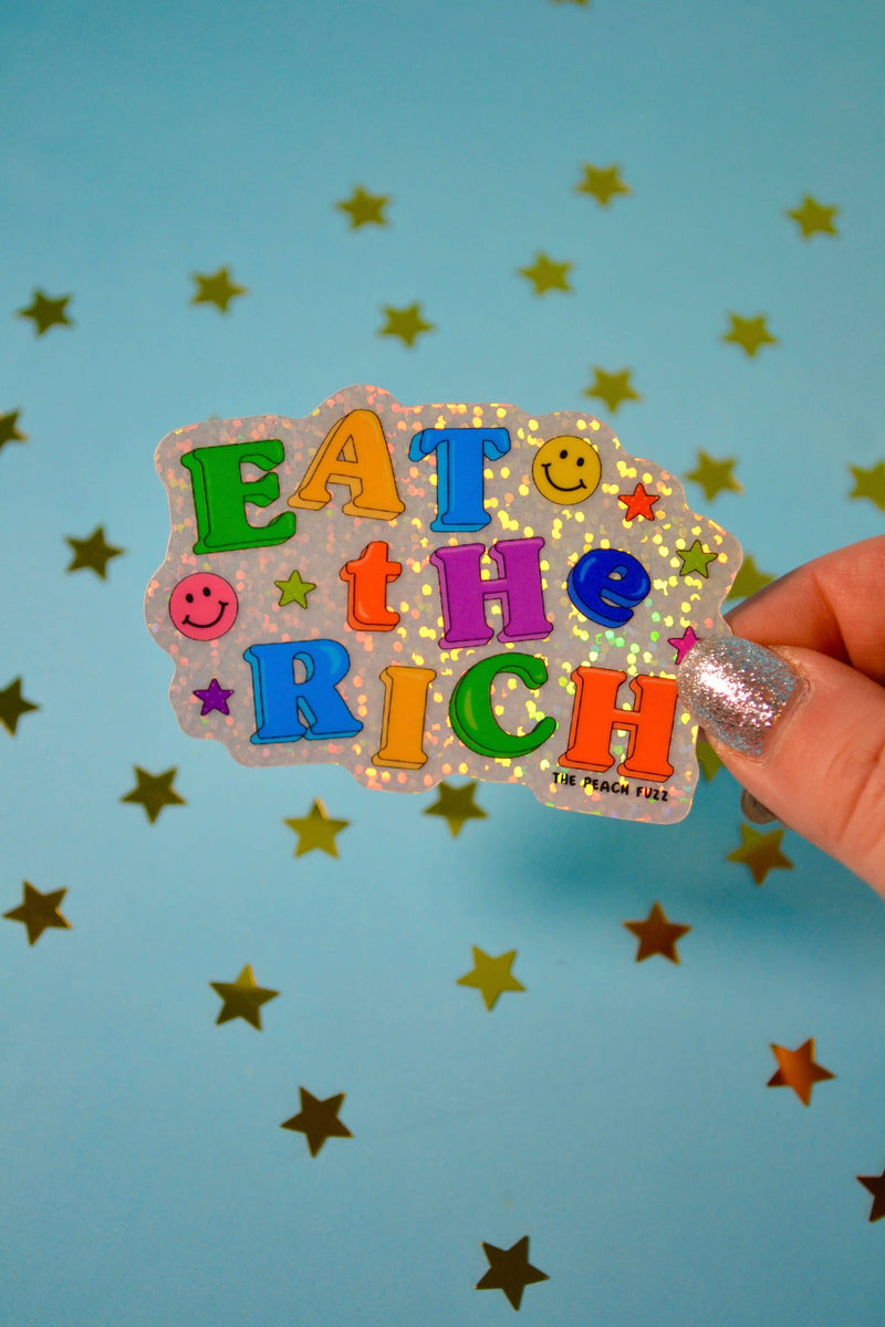 The Peach Fuzz | Eat The Rich Glitter Sticker